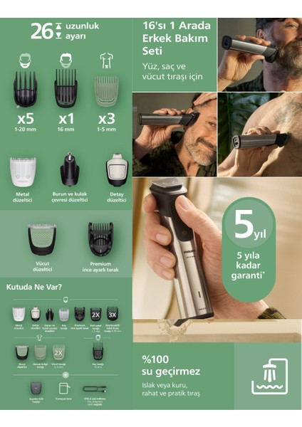 Erkek Bakım Seti yüz,saç,vücut Islak Kuru Kullanım+Elektrikli Tıras Makinesi Sakal & Vücut - Islak & Kuru Kullanim+Taşıma Çantas fırsatları