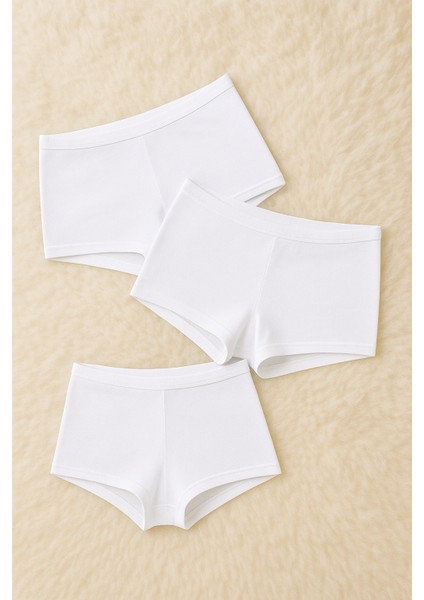 Kadın Iç Giyim 3 Adet Esnek Pamuklu & Modal Boxer Şort LL.22.ILK554.001