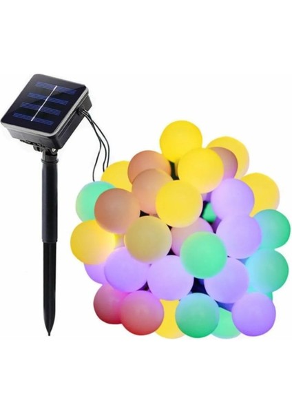 50 LED 7 Metre Solar Renkli LED Işık Güneş Enerjili Bahçe Teras Balkon Ağaç Lambası Aydınlatması 7mt modelleri