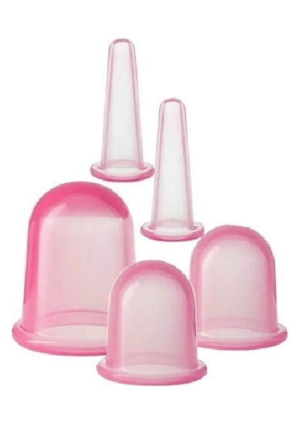 Hacamat Kupası Seti Silikon - 5li Set - Selülit Masaj Seti