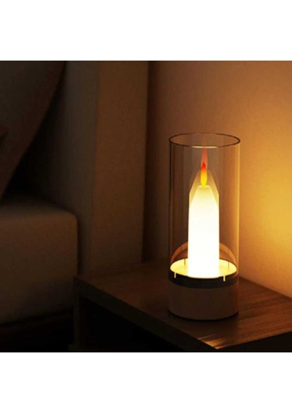 Dimmerli Alev Efektli Masa Lambası Dekoratif Mum fiyatları