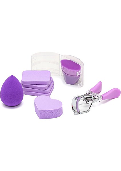 Lüks 8'li Fırça, Sünger, Kirpik Kıvırıcı Seti fiyatları