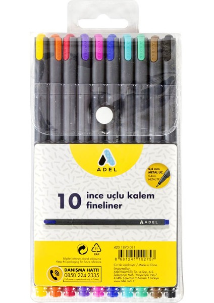 Fineliner 10 Renk Karışık 870011