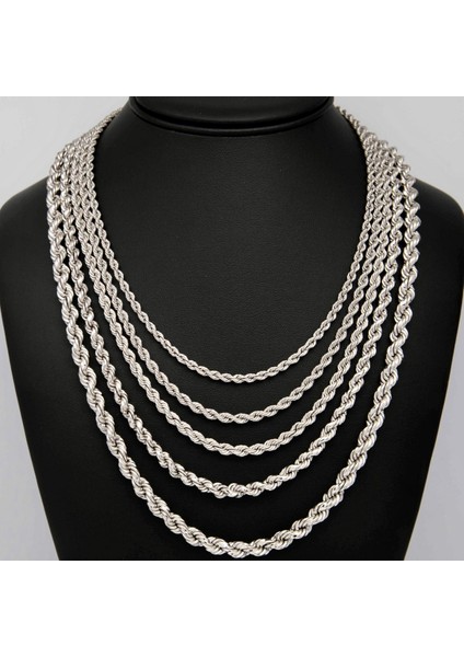 925 Ayar Gümüş Halat Zincir 60 cm Kolye