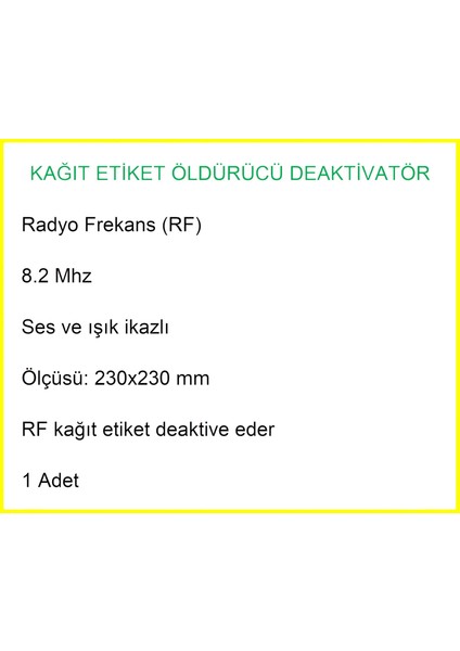 Kağıt Etiket Öldürücü Deaktivatör Rf Radyo Frekans Ses ve Işık Ikazlı fiyatları