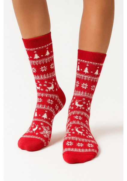 Erkek Yılbaşı Soket Çorap – Pamuklu, Desenli, Sıcak Tutan Noel Temalı 40-45 Numara modelleri