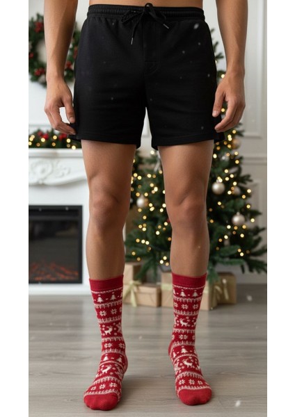 Erkek Yılbaşı Soket Çorap – Pamuklu, Desenli, Sıcak Tutan Noel Temalı 40-45 Numara indirimleri