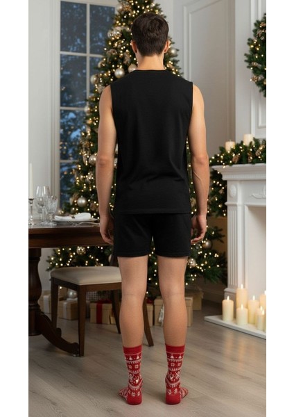 Erkek Yılbaşı Soket Çorap – Pamuklu, Desenli, Sıcak Tutan Noel Temalı 40-45 Numara