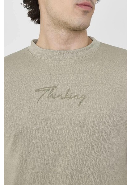 Unisex Bisiklet Yaka Slim Fit T-Shirt- Açık Yeşil fırsatları