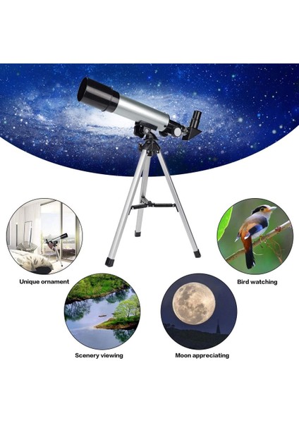 50X360 Mini Teleskop Kara Uzay Teleskobu Aliminyum Gövde Tripodlu - Lisinya modelleri