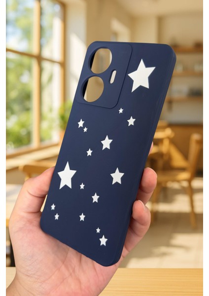 Realme C55 Uyumlu Mini Yıldız Desenli Silikon Darbe Emici Klasik Korumalı Rubber Kılıf modelleri