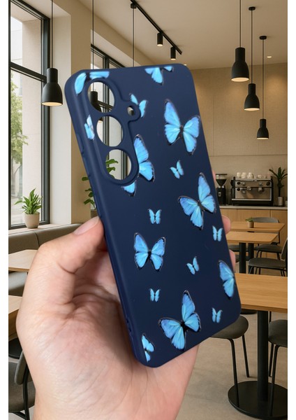 Samsung Galaxy A05S - Mavi Kelebek Desenli Silikon Darbe Emici Klasik Korumalı Rubber Kılıf fırsatları