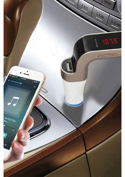 Samsung Uyumlu Oto Mp3 Çalar Fm Transmitter Carg7 Çakmaklık Şarj Cihazı Araç Bluetooth Müzik Kiti Cn