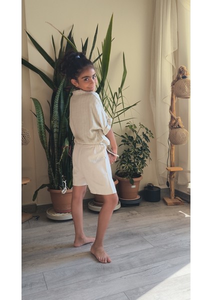 Kız Çocuk Keten Şort Bej fırsatları