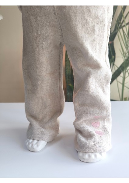 Kız Bebek Montlu Üçlü Takım (Sweatshirt+ Kürklü Yaka Mont +Pantolon)