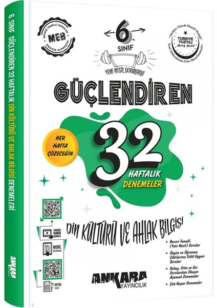 6. Sınıf Güçlendiren 32 Haftalık Din Kültürü ve Ahlak Bilgisi Kazanım Denemeleri