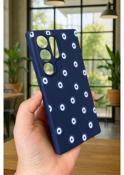 Samsung Galaxy S24 Ultra- Nazar Boncuk Desenli Silikon Darbe Emici Klasik Korumalı Rubber Kılıf modelleri