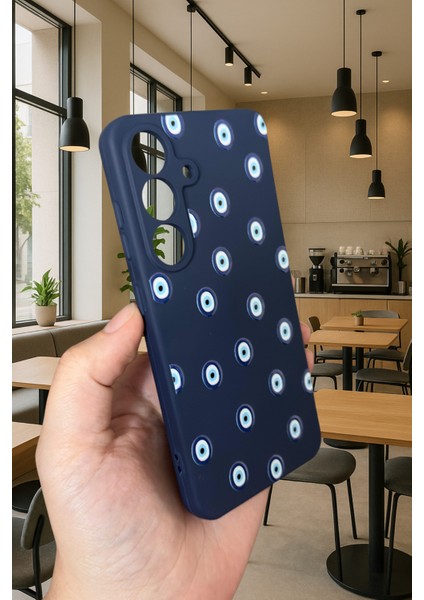 Samsung Galaxy S25 - Nazar Boncuk Desenli Silikon Darbe Emici Klasik Korumalı Rubber Kılıf modelleri