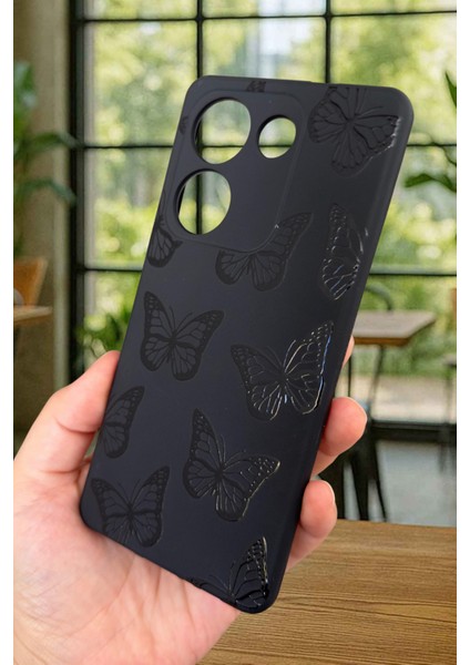 Tecno Camon 20 Pro Uyumlu Siyah Kelebek Desenli Silikon Darbe Emici Klasik Korumalı Rubber Kılıf fırsatları