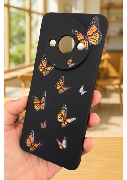 Xiaomi Redmi A3 Uyumlu Turuncu Kelebek Desenli Silikon Darbe Emici Klasik Korumalı Rubber Kılıf fırsatları