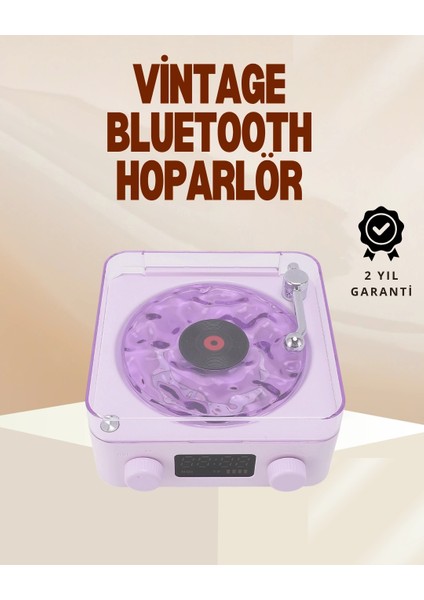 Buğz Retro Pikap Hoparlör – Şarjlı Kablosuz Projektör ve Gece Lambası