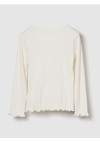 Kız Bebek Kırık Beyaz Ribanalı Bisiklet Yaka T-Shirt fiyatları