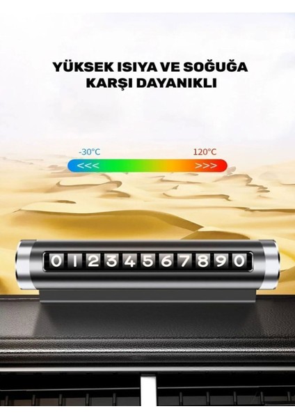 Siyah Renk Alüminyum Kasa Çevirmeli Araç Içi Park Telefon Numaratör Parkmatiktüm Araçlara Uyumlu modelleri