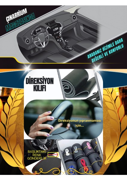 Mini Clubman Deri Direksiyon Kılıfı Prime Kalite Dikmeli Sarı Spor Dikiş