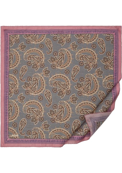 Ipekevi Mezopotamya Model 04 Desenli Tensel Eşarp Gül Kurusu