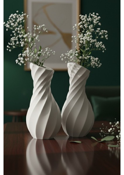 Minimalist Beton Vazo Ikili Set (14,5 Cm) - Iskandinav Tarzı