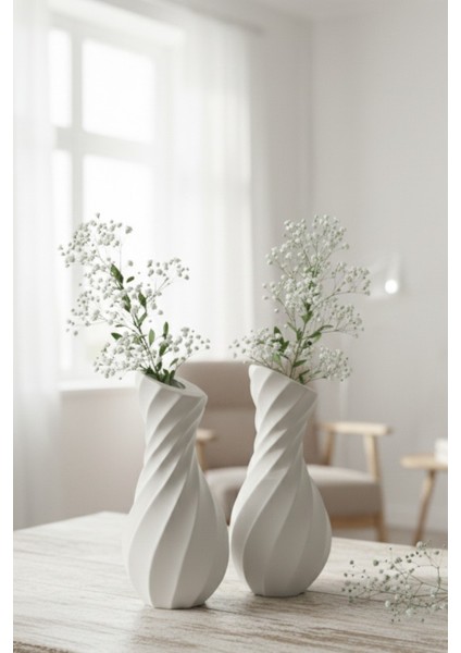 Minimalist Beton Vazo Ikili Set (14,5 Cm) - Iskandinav Tarzı fiyatları