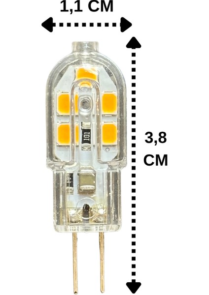 (1 adet) OSAKA 2W Sarı Işık (3000K) G4 Duylu LED Kapsül Ampul