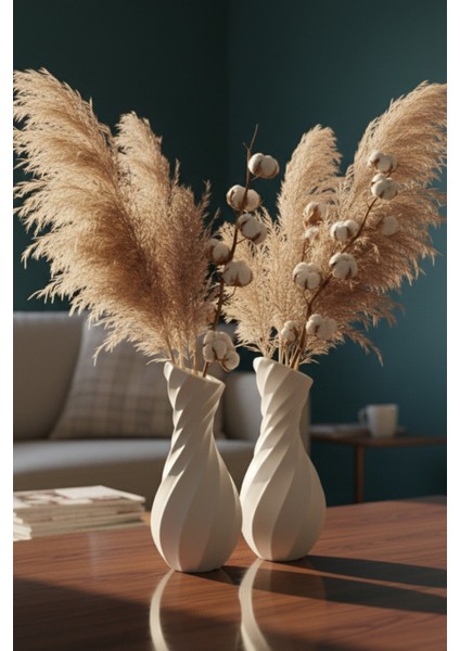 Minimalist Beton Vazo Ikili Set (14,5 Cm) - Iskandinav Tarzı fırsatları