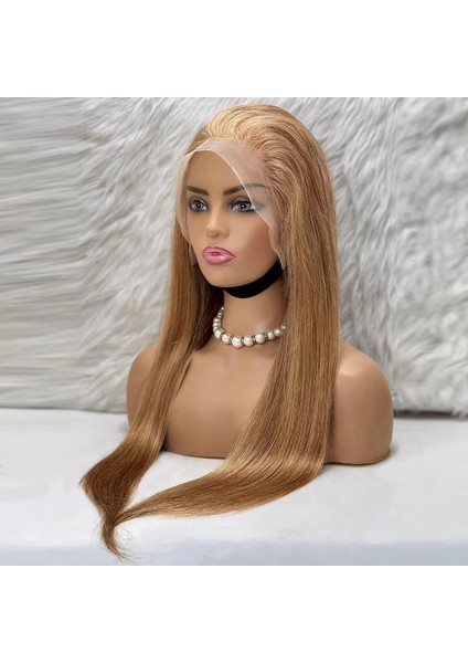 Düz Front Lace Gerçek Tül Peruk / Sıcak Karamel / 70/75CM fırsatları