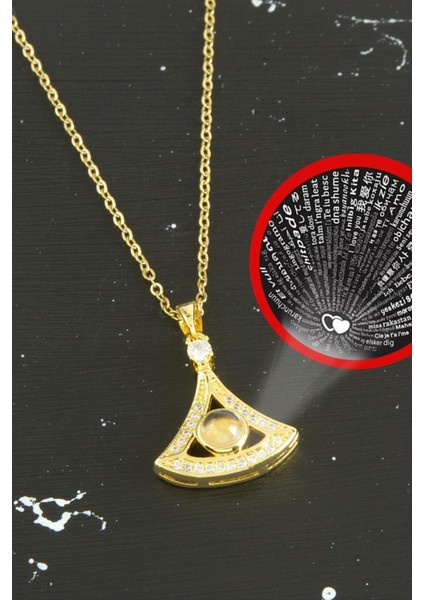 Oval Lüks Çelik Kolye 100 Dilde Seni Seviyorum