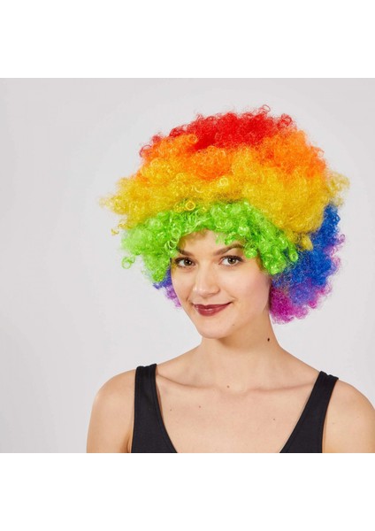 Rengarenk Kıvırcık Afro Bonus Peruk modelleri
