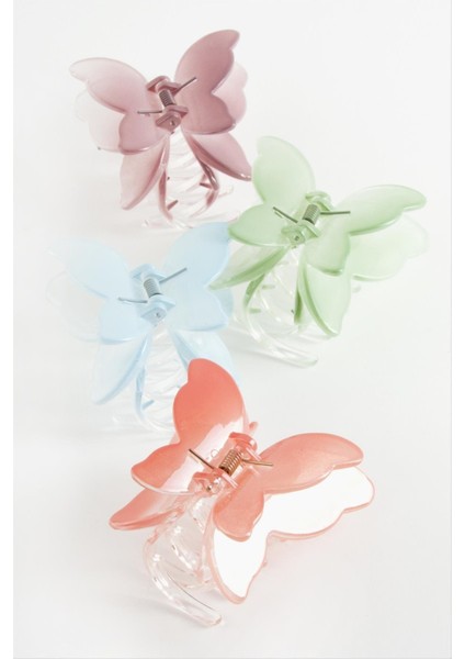 Çift Kanatlı Kelebek Renkli Mandal Toka 8 cm