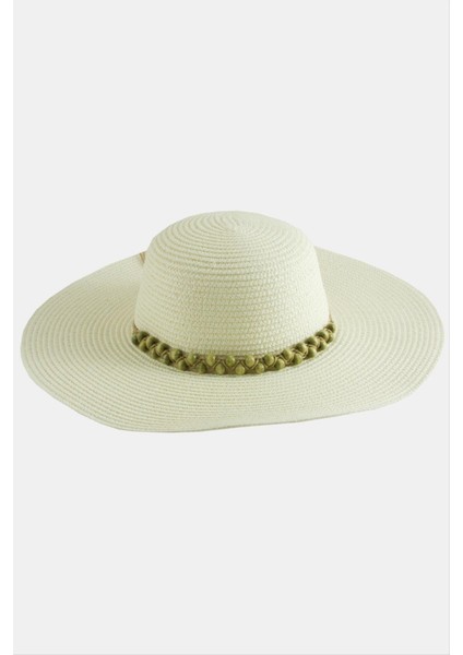 Boncuk Örme Hasır Şapka