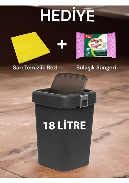 Technow Motek COB-411S 18 Litre Çöp Kutusu Kovası + Temizlik Seti