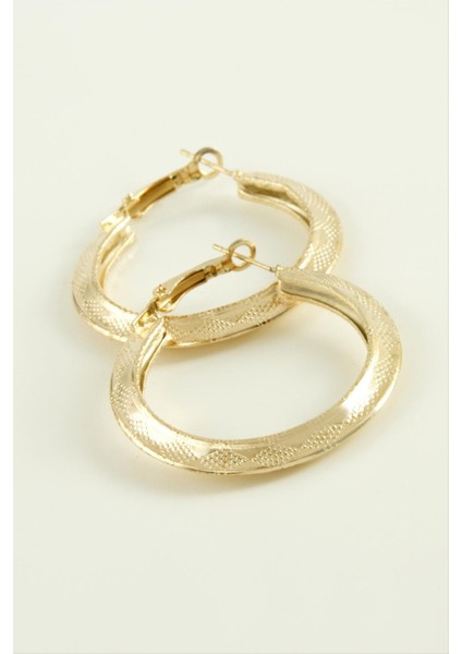 Noktalı Halka Küpe 4 cm