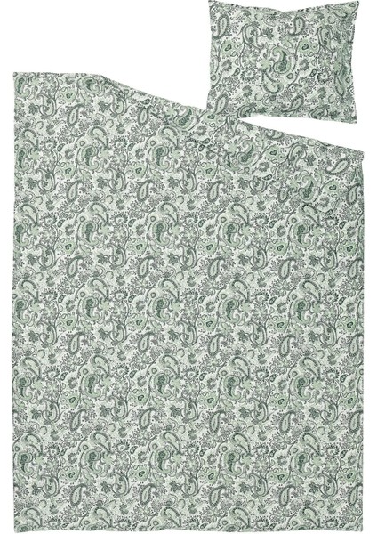 Rodgersıa Tek Kişilik Nevresim Seti Yeşil Beyaz 150 x 200 / 50 x 60 cm