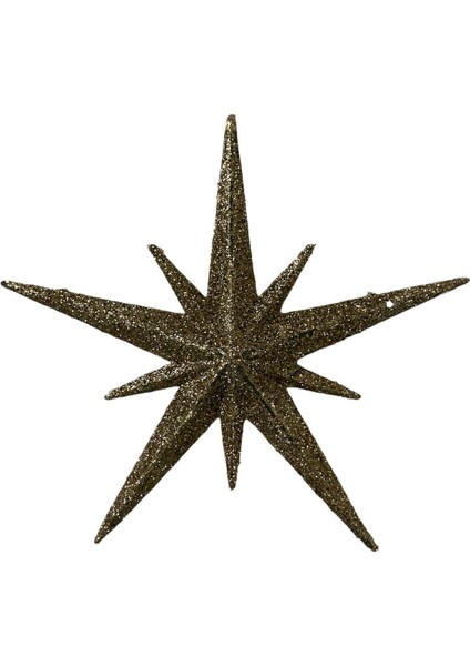 2'li Yılbaşı Ağacı Simli Kutup Yıldızı Süs Altın 11,5 cm