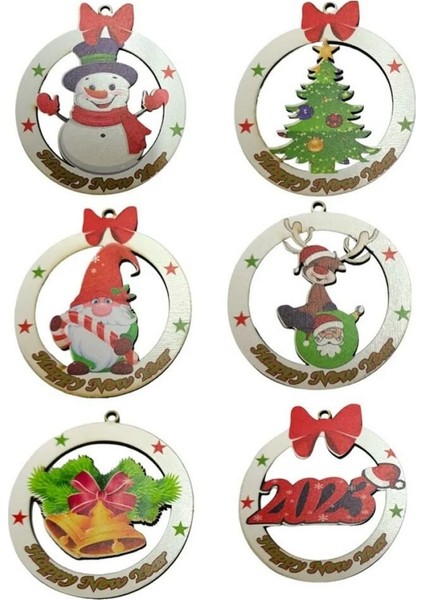 Şekilli 6 Lı Yılbaşı Ağaç Süsü