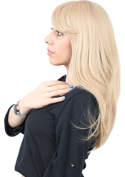 Düz Perçemli Orta Boy Fiber Sentetik Peruk / Balköpüğü modelleri