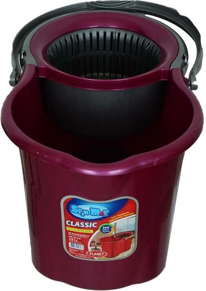 Spin Mop Temizlik Seti 360 Derece Döner Başlıklı Kova+Mop+Paspas+Sap Karışık Renk