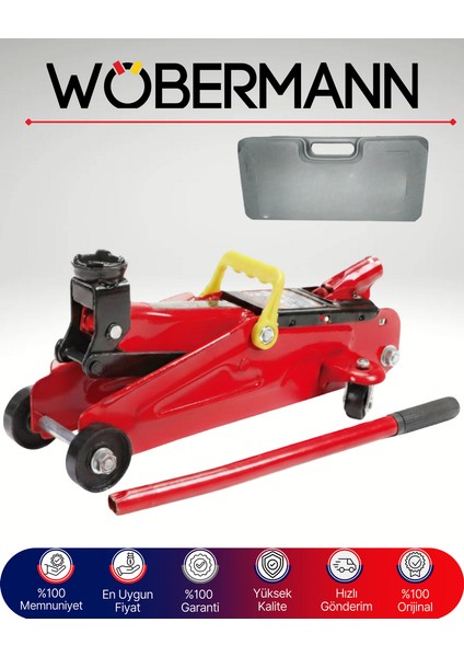 2 Ton Hidrolik Kriko – Tekerlekli ve Taşıma Çantalı Araba Krikosu