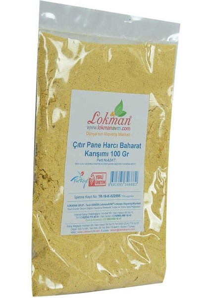 Çıtır Pane Harcı Baharat Karışımı 100 gr Paket modelleri