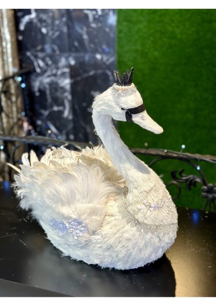 1 Adet Dekoratif Lüks Tasarım Kuğu 46 cm