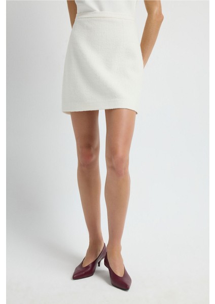 Yüksek Bel Mini Etek Kemik 12744218004 modelleri