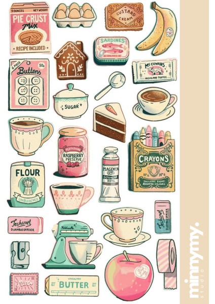 Pastel Collection Sticker, Çıkartma, Ajanda, Günlük, Planlayıcı, Bullet Journal ,scrapbook